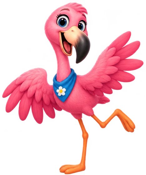 Flam, flamant rose